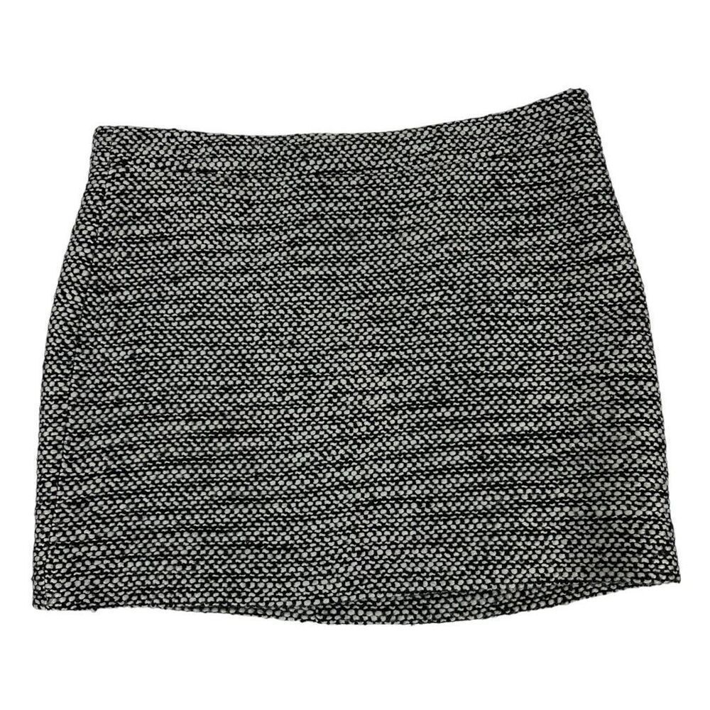 J. Crew Tweed Mini Skirt size 10 Black White